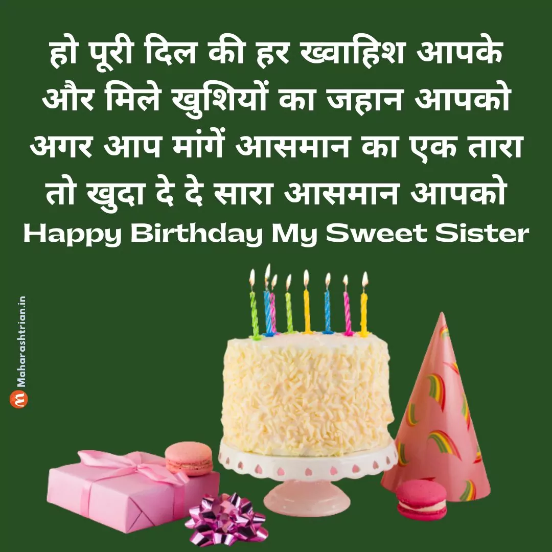 Birthday wishes for sister in Hindi